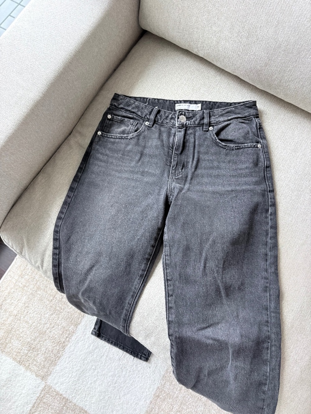 Garage slouchy fit black jeans